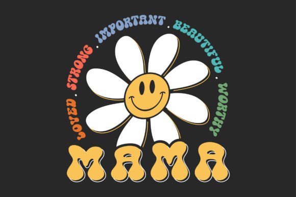 Daisy Retro Mama SVG Sublimation T-Shirt