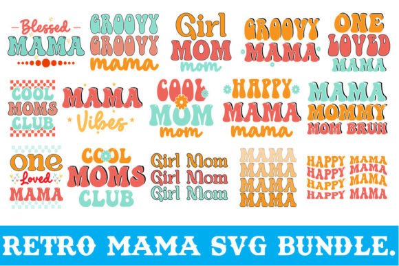 Retro Mama Svg Bundle