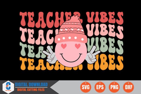 Teacher Vibes Retro SVG